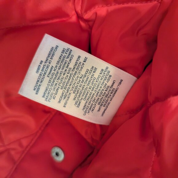 Land's End Size 3X Women's Red Expedition Down Waterproof Hooded Winter Parka - Picture 14 of 14